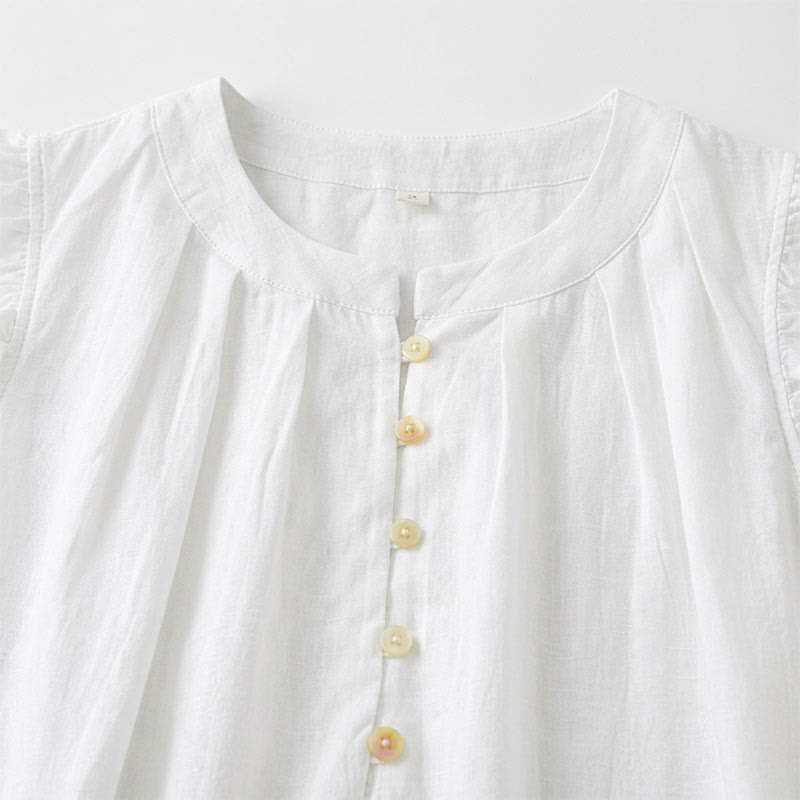 Ärmellose Bluse mit Rüschenbesatz in Übergröße - image 8