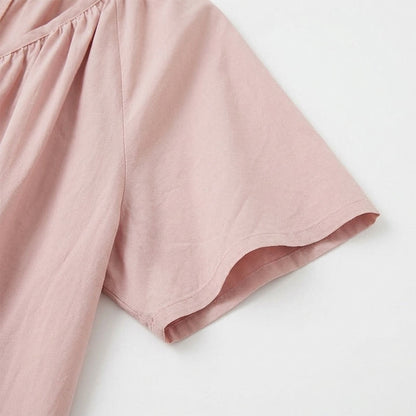 Plus Size Top mit V-Ausschnitt und Raffung - image 12