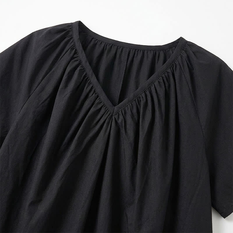 Plus Size Top mit V-Ausschnitt und Raffung - image 11