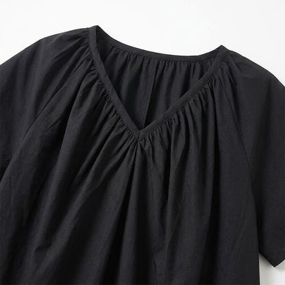 Plus Size Top mit V-Ausschnitt und Raffung - image 11