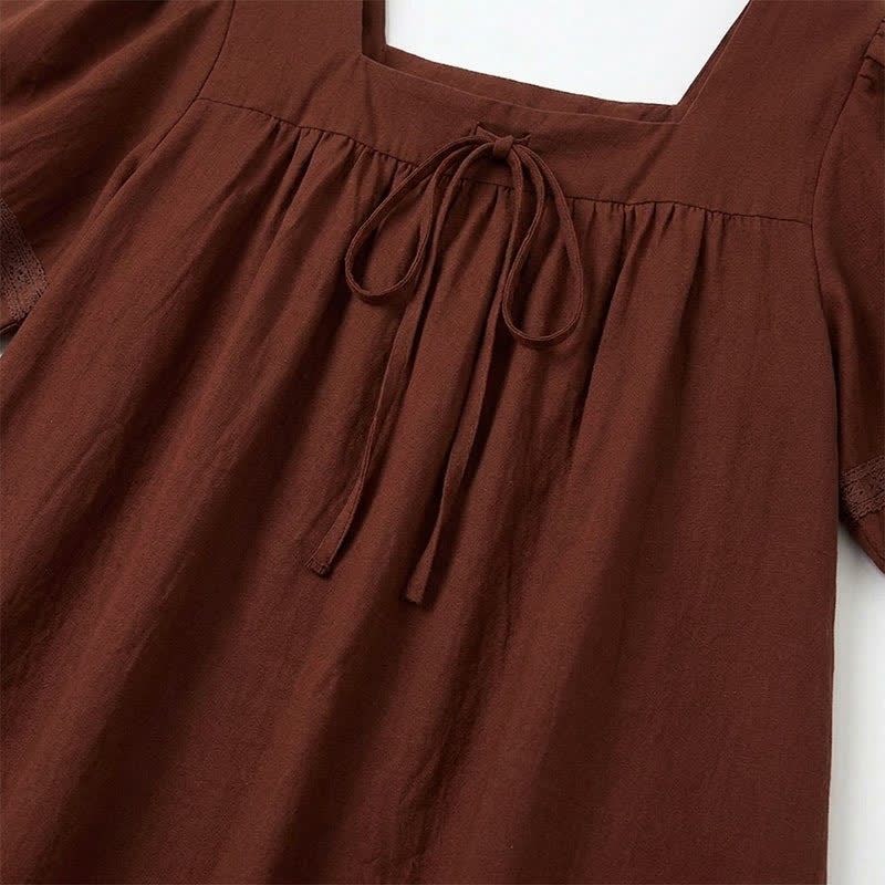 Bluse in Übergröße mit Vintage-Stil und eckigem Ausschnitt - image 14