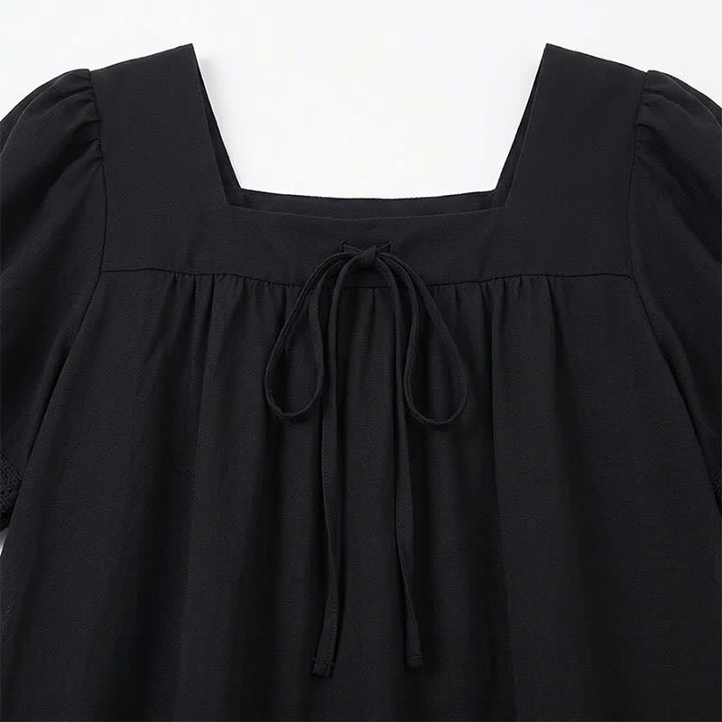 Bluse in Übergröße mit Vintage-Stil und eckigem Ausschnitt - image 13
