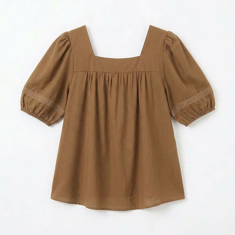 Bluse in Übergröße mit Vintage-Stil und eckigem Ausschnitt - image 12