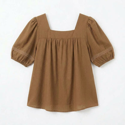 Bluse in Übergröße mit Vintage-Stil und eckigem Ausschnitt - image 12