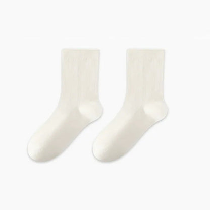 Weiche, gerippte, milchweiße Viertelsocken (3 Paar) - Weiß-E - EU36-47 (US3-13) - image 8