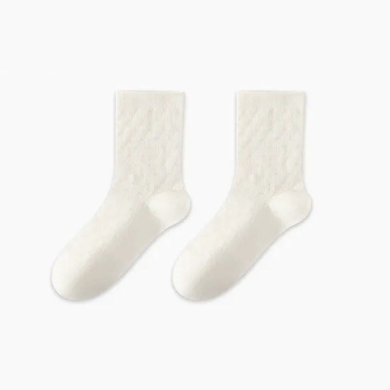 Weiche, gerippte, milchweiße Viertelsocken (3 Paar) - Weiß-B - EU36-47 (US3-13) - image 5