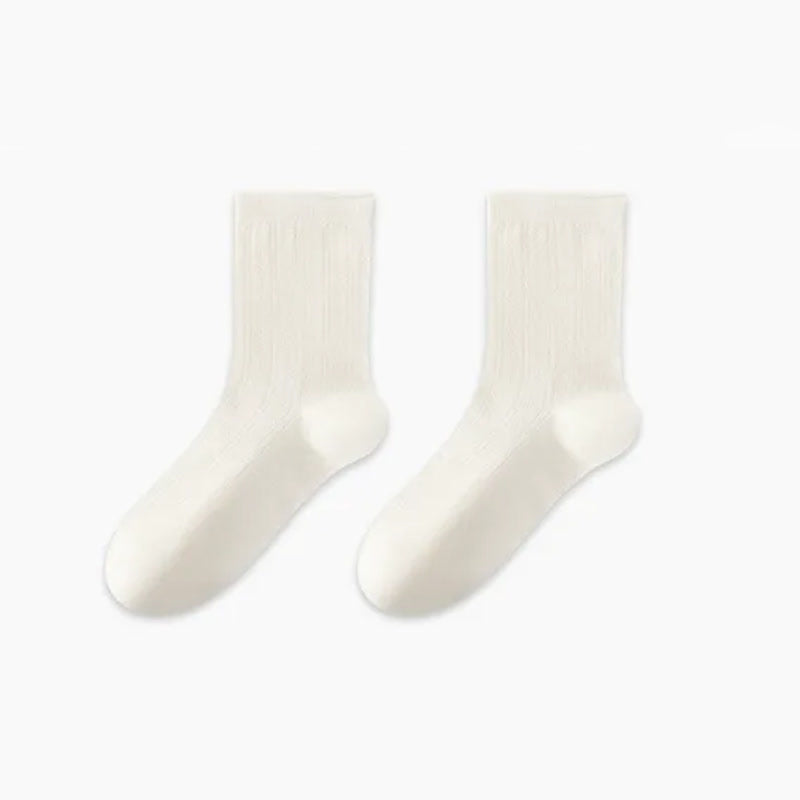 Weiche, gerippte, milchweiße Viertelsocken (3 Paar) - Weiß-D - EU36-47 (US3-13) - image 7