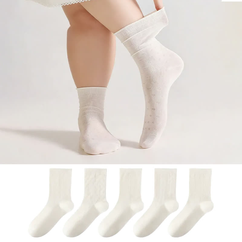 Weiche, gerippte, milchweiße Viertelsocken (3 Paar) - image 0