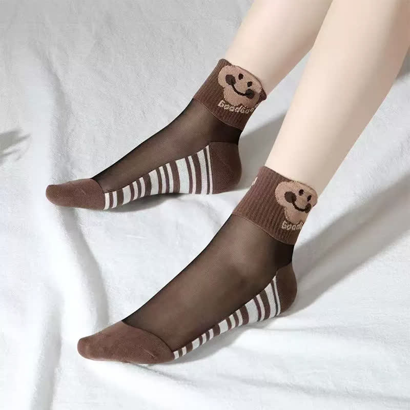 Niedliche Bären-Netzsocken (10 Paar) - Hellbraun - EU35-40 (US2-7) - image 4