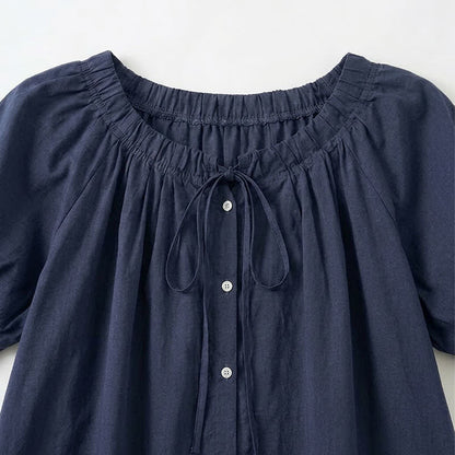 Vintage Bluse mit Bindekragen und Knopfleiste - image 3