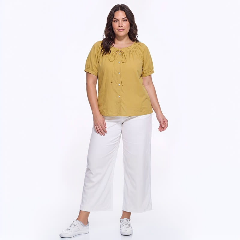 Vintage Bluse mit Bindekragen und Knopfleiste - image 10