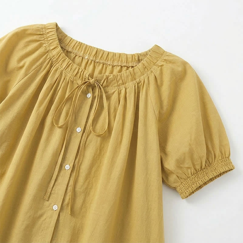 Vintage Bluse mit Bindekragen und Knopfleiste - image 11