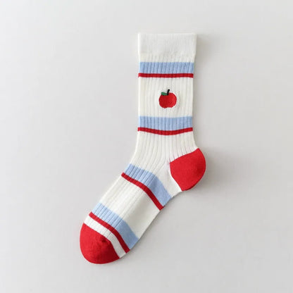 Gepunktete, transparente Viertelsocken aus Netzgewebe (4 Paar) - Roter Apfel - EU35-40 (US2-7) - image 7