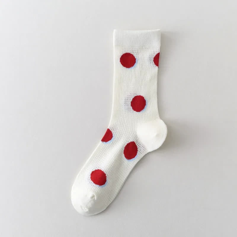 Gepunktete, transparente Viertelsocken aus Netzgewebe (4 Paar) - Tupfen - EU35-40 (US2-7) - image 5