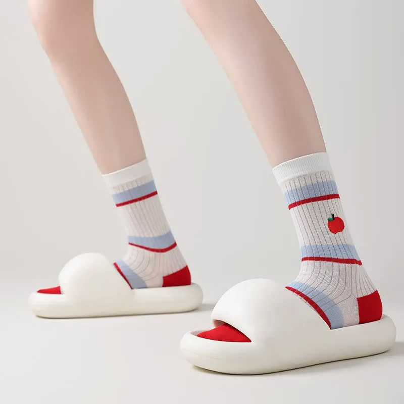 Gepunktete, transparente Viertelsocken aus Netzgewebe (4 Paar) - image 1