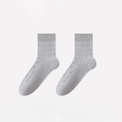 Weiche Argyle-Strick-Viertelsocken (4 Paar) - Hellgrau - EU40-45 (US7-11) - image 9
