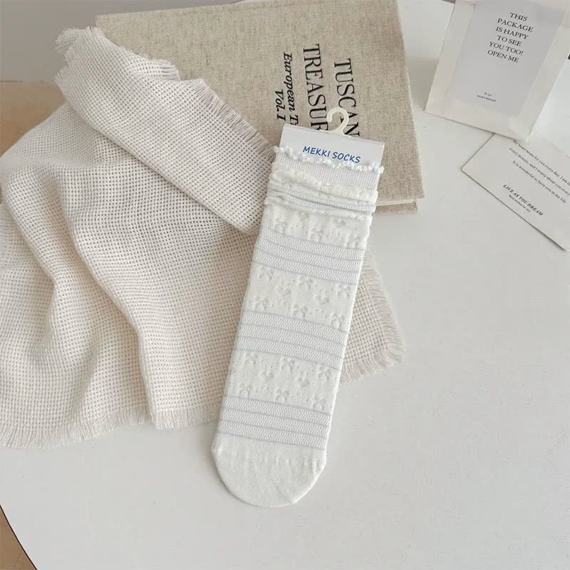 Weiche Jacquard-Viertelsocken (5 Paar) - Weiß - EU35-41 (US2-7,5) - image 4