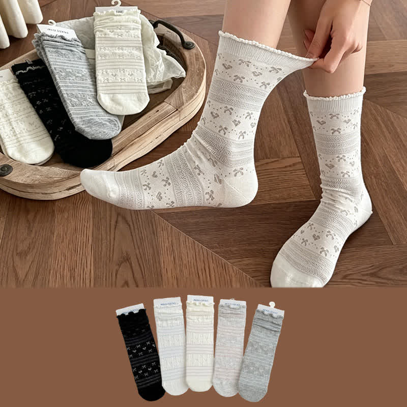 Weiche Jacquard-Viertelsocken (5 Paar) - image 0