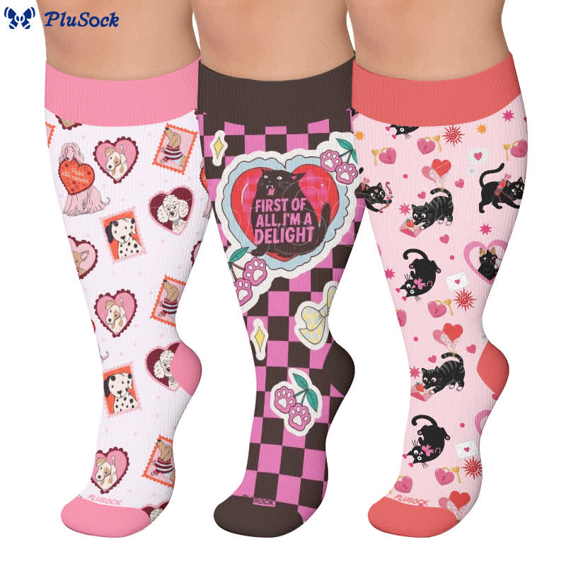 Plus Size Sweetheart Karierte Kompressionsstrümpfe - image 0