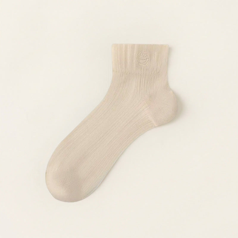 Transparente, mit Rosen bestickte Knöchelsocken (5 Paar) - Khaki - EU35-39 (US2-6) - image 9