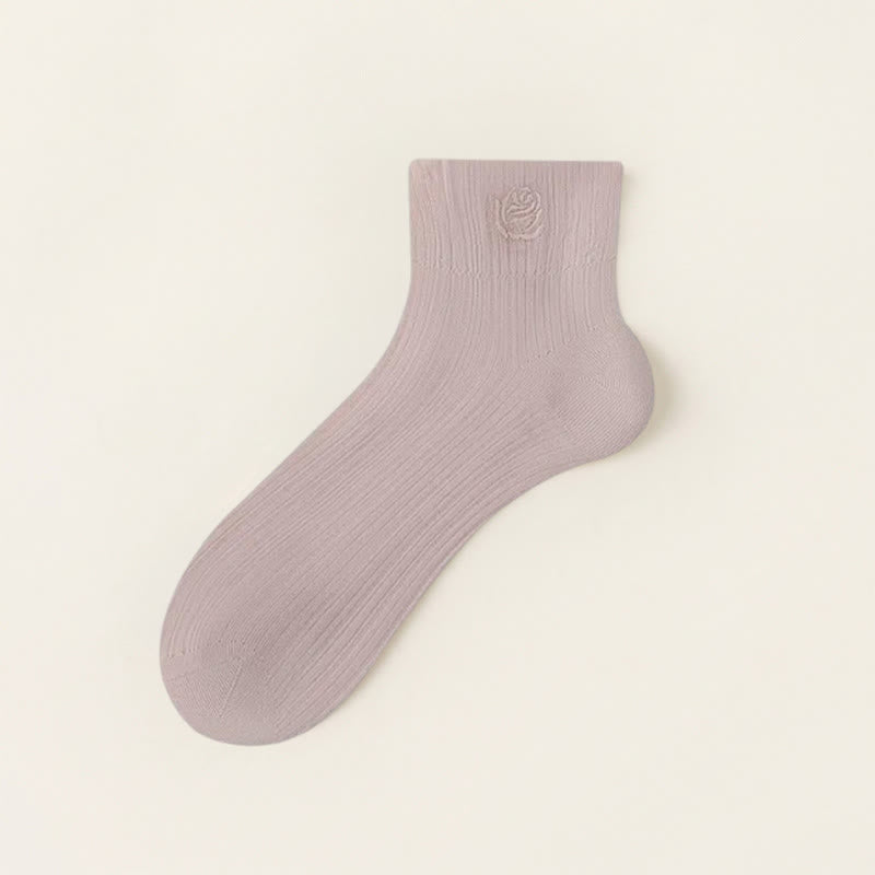 Transparente, mit Rosen bestickte Knöchelsocken (5 Paar) - Lila - EU35-39 (US2-6) - image 8