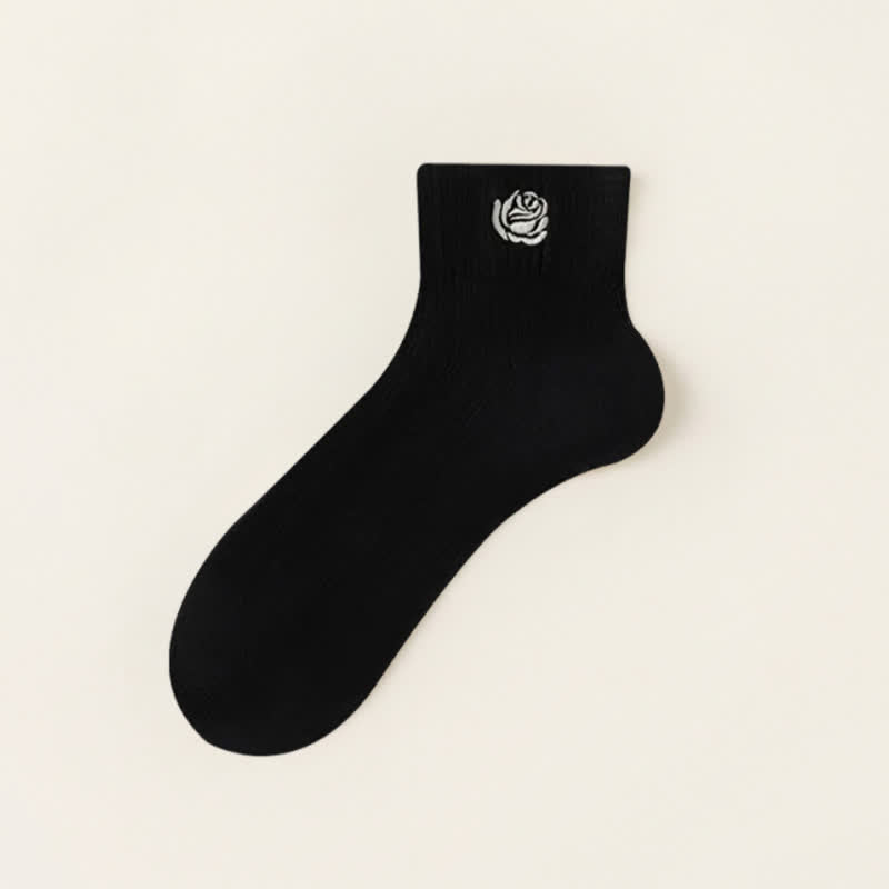 Transparente, mit Rosen bestickte Knöchelsocken (5 Paar) - Schwarz - EU35-39 (US2-6) - image 7