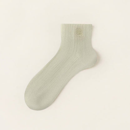 Transparente, mit Rosen bestickte Knöchelsocken (5 Paar) - Grün - EU35-39 (US2-6) - image 6