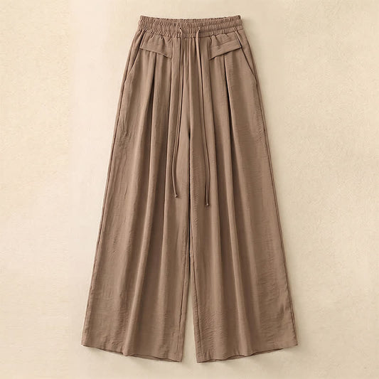Bequeme, dehnbare Freizeithose mit weitem Bein - Khaki - 5XL - image 0