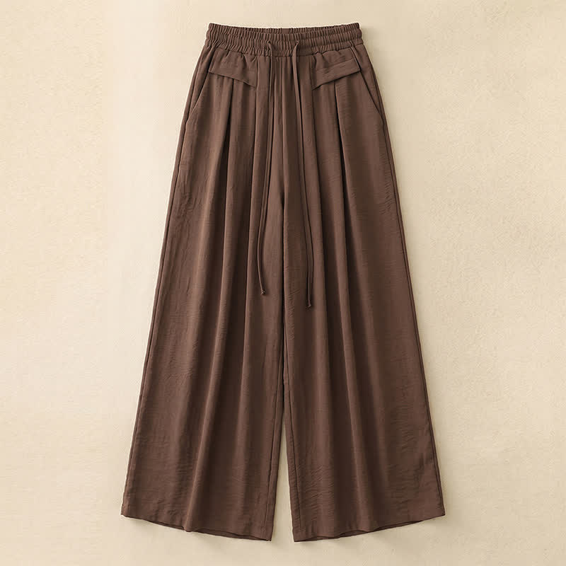 Bequeme, dehnbare Freizeithose mit weitem Bein - Coffee - 5XL - image 1