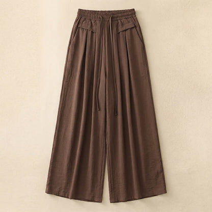 Bequeme, dehnbare Freizeithose mit weitem Bein - Coffee - 5XL - image 1