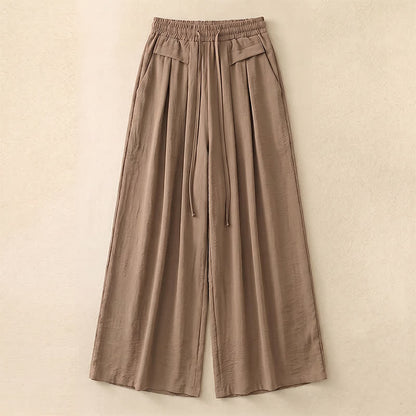 Bequeme, dehnbare Freizeithose mit weitem Bein - Khaki - 5XL - image 0