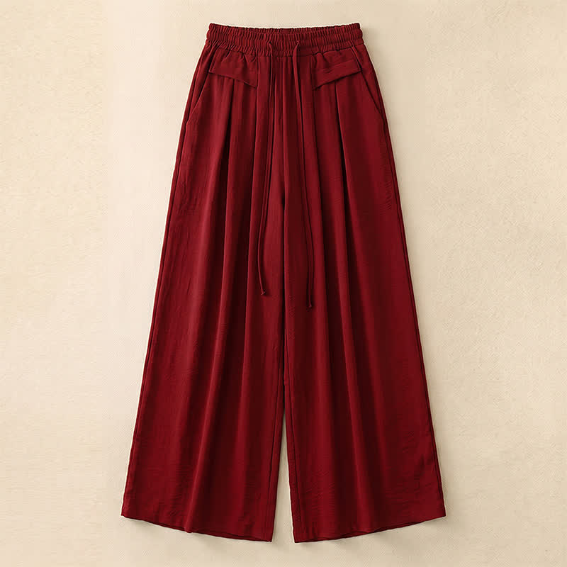 Bequeme, dehnbare Freizeithose mit weitem Bein - Red - 5XL - image 3