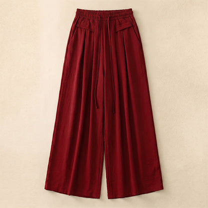 Bequeme, dehnbare Freizeithose mit weitem Bein - Red - 5XL - image 3