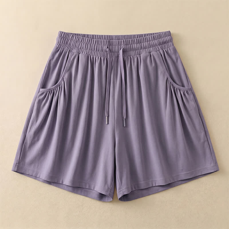 Lässige Lounge-Shorts mit Kordelzug - Purple - 4XL - image 4