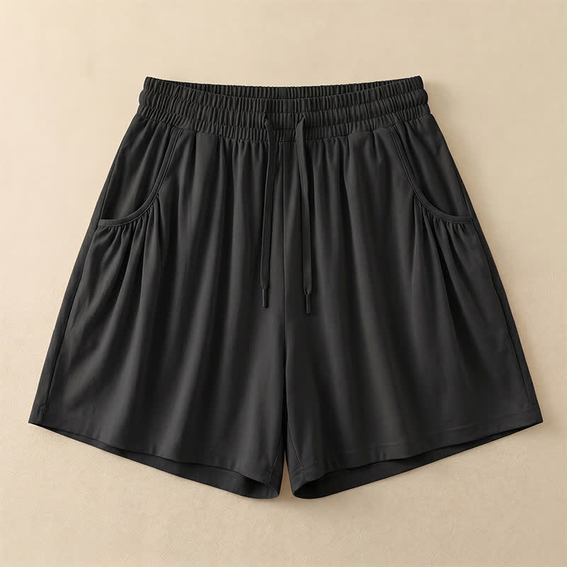 Lässige Lounge-Shorts mit Kordelzug - Black - 4XL - image 5