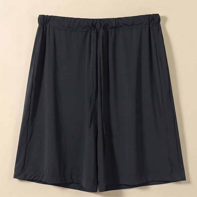 Lounge-Shorts aus Eisseide mit Kordelzug - Black - 2XL - image 3