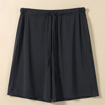 Lounge-Shorts aus Eisseide mit Kordelzug - Black - 2XL - image 3