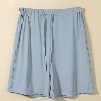 Lounge-Shorts aus Eisseide mit Kordelzug - Blue - 2XL - image 5