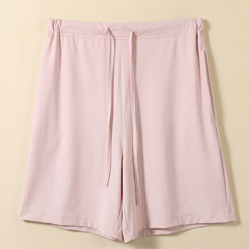 Lounge-Shorts aus Eisseide mit Kordelzug - Pink - 2XL - image 0