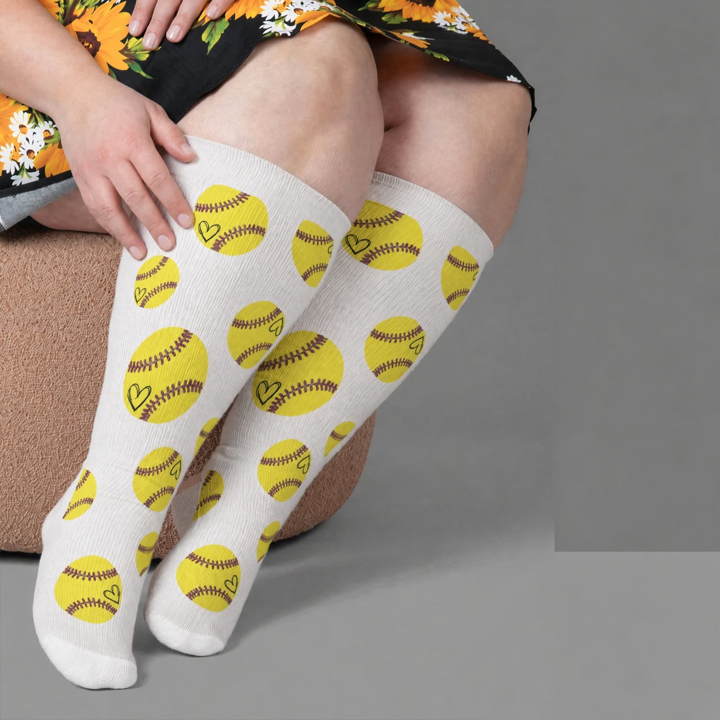 Plus Size Baseball Bow Ribbed Compression Socks - Weiß (1 Paar) - 4XL - image 2