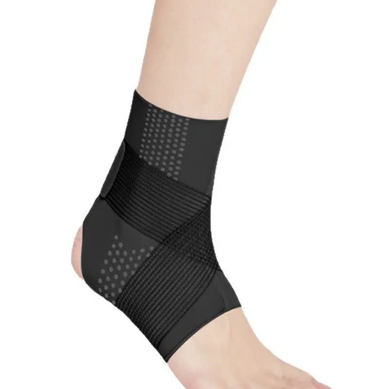 Atmungsaktive, gestrickte Stabilitäts-Kompressions-Knöchelbandage - Schwarz - 2XL - image 1