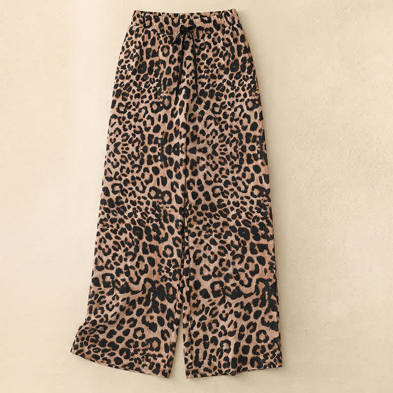 Heather Lounge Pants mit weitem Bein - Coffee Leopard - 5XL - image 5