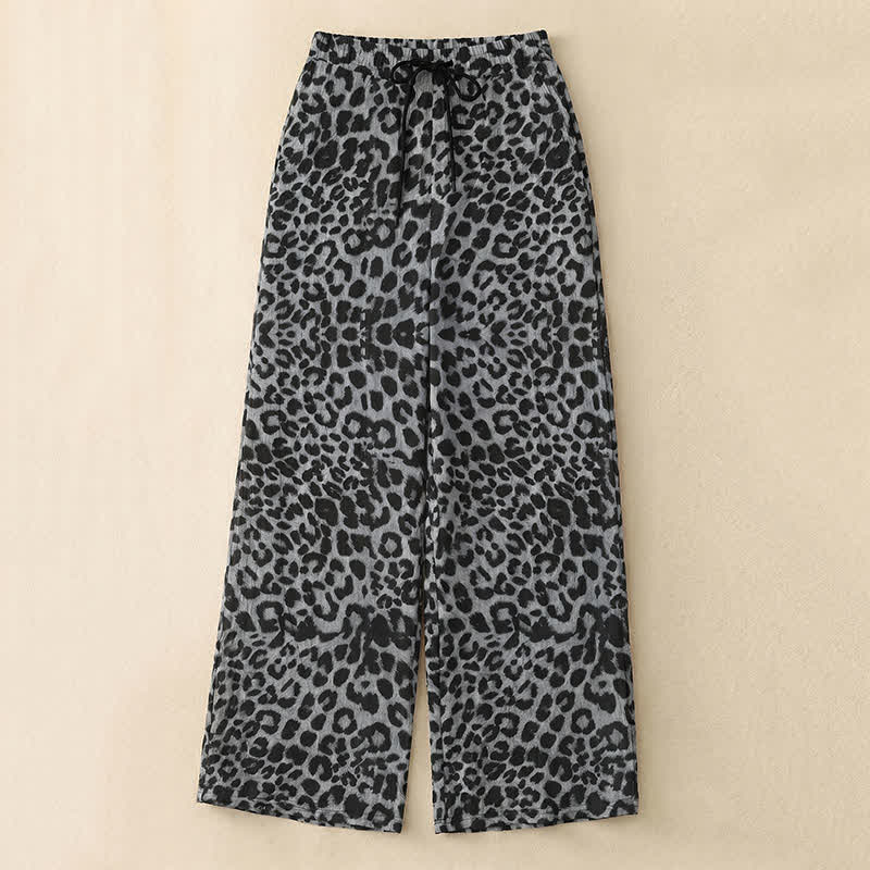 Heather Lounge Pants mit weitem Bein - Leopard Grey - 5XL - image 0