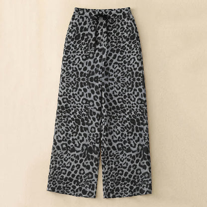 Heather Lounge Pants mit weitem Bein - Leopard Grey - 5XL - image 0