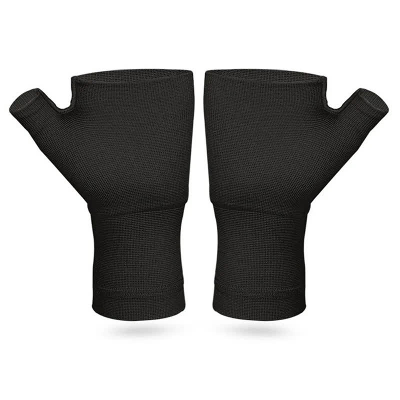 Handgelenkstulpen mit offenen Fingern - Schwarz - L - image 4