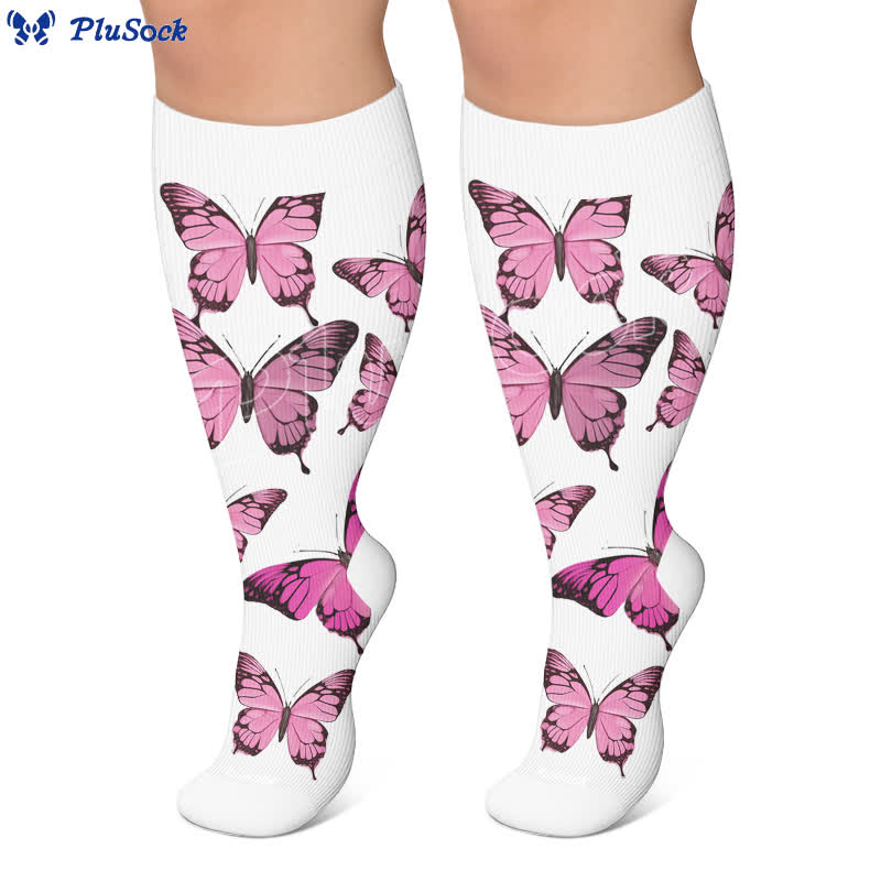 Plus Size Sweet Butterfly Kompressionsstrümpfe - image 5