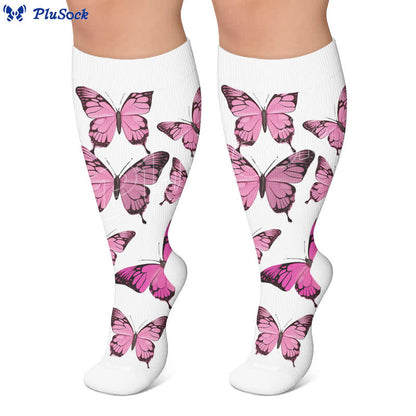 Plus Size Sweet Butterfly Kompressionsstrümpfe - image 5