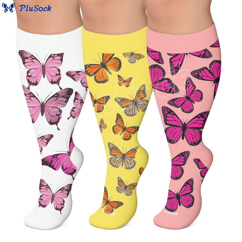 Plus Size Sweet Butterfly Kompressionsstrümpfe - image 0