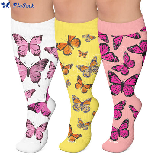 Plus Size Sweet Butterfly Kompressionsstrümpfe - image 0