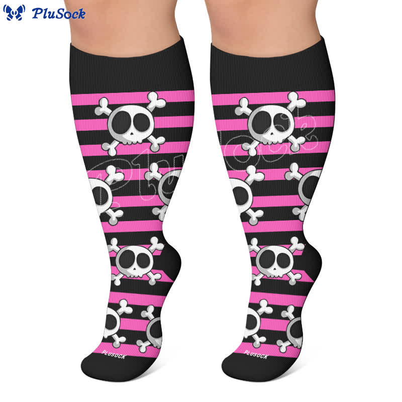 Kawaii-Totenkopf-Kompressionsstrümpfe in Übergröße - image 6